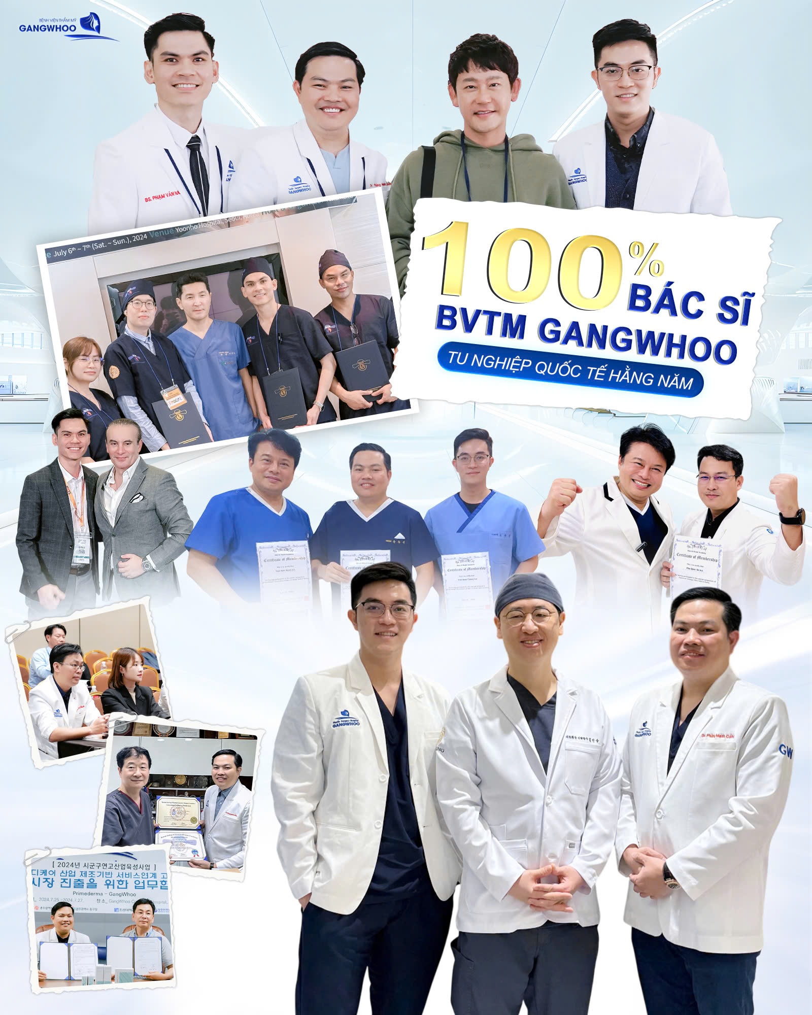 100% bác sĩ BVTM Gangwhoo tu nghiệp quốc tế hằng năm